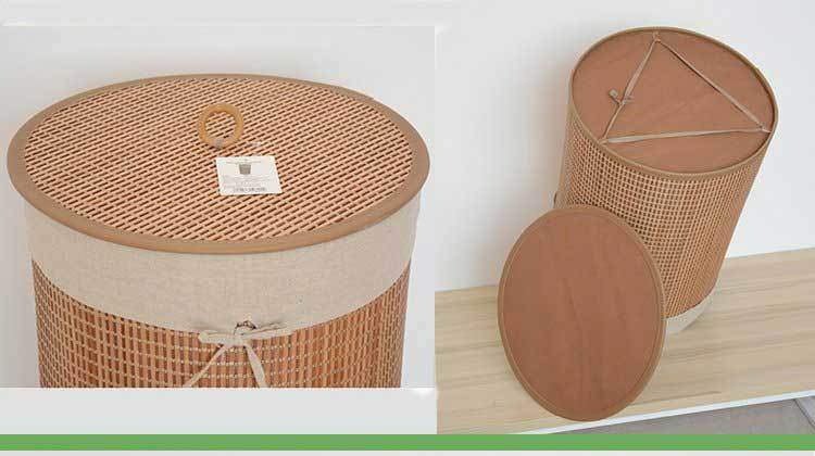 panier à linge en bambou cylindre