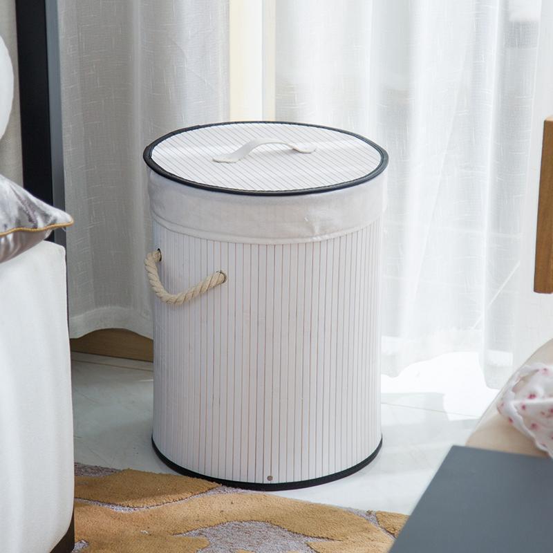 Taille S panier linge bambou blanc classique