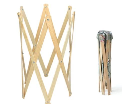panier à linge bois pliable et tissu