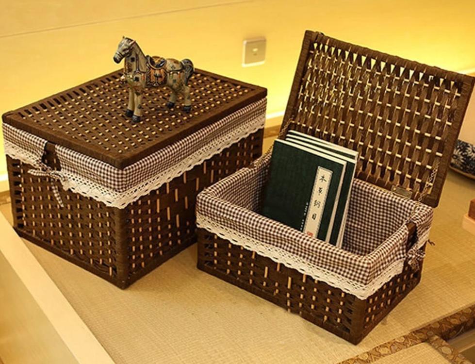 Panier Linge Bois Foncé