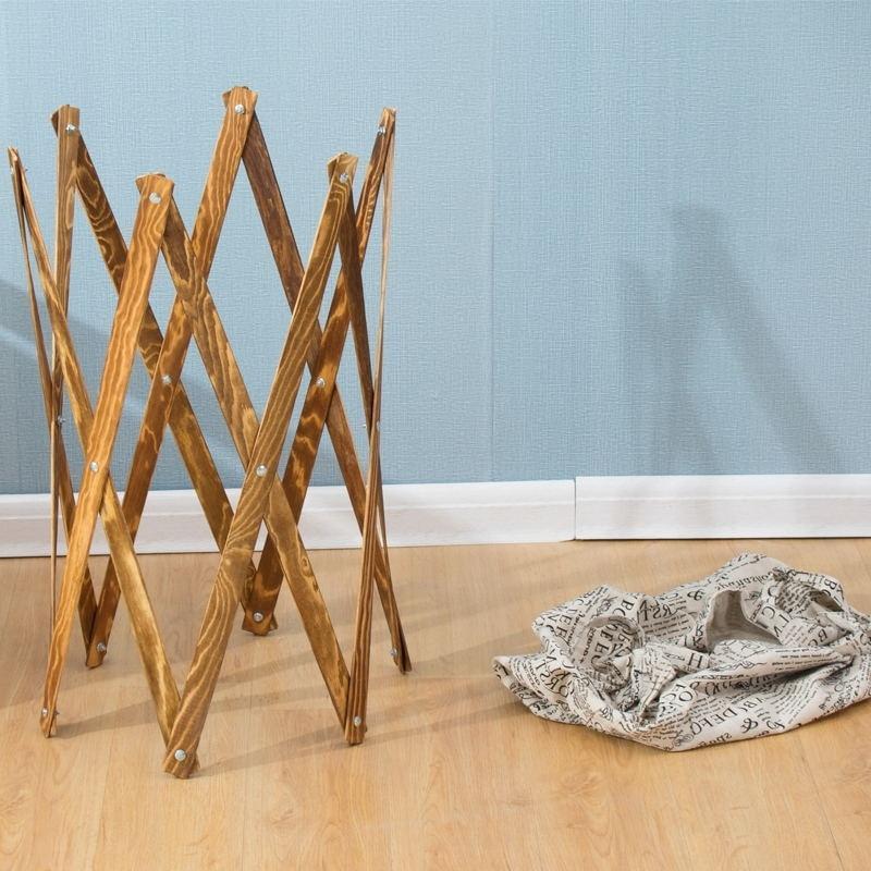 structure en bois de panière à linge