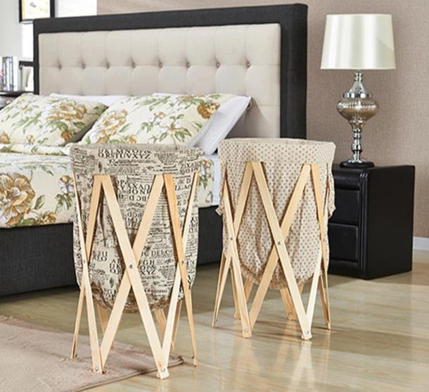 paniers à linge en bois pliable
