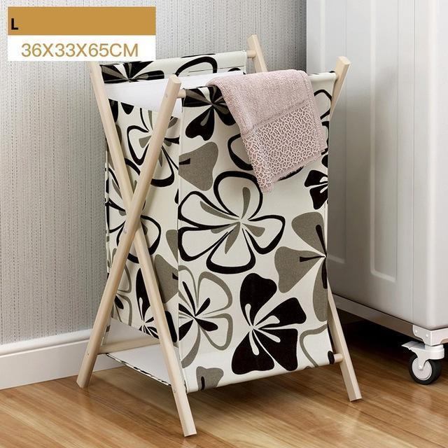 panier à linge en bois et tissu zen