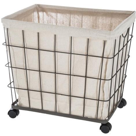 Panier à Linge En Métal Et Sur Roues