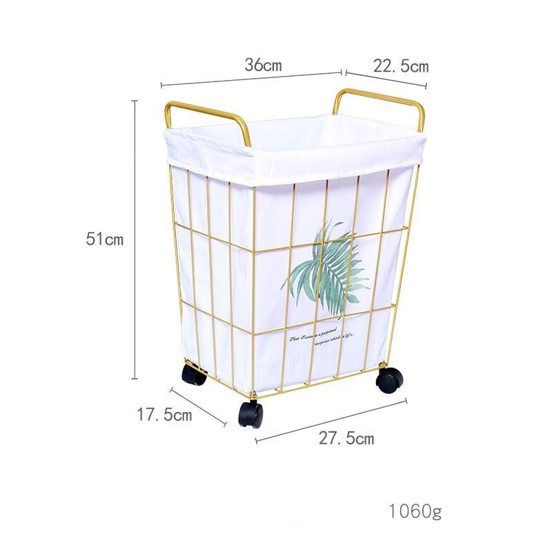 Panier à Linge en Métal sur Roulettes