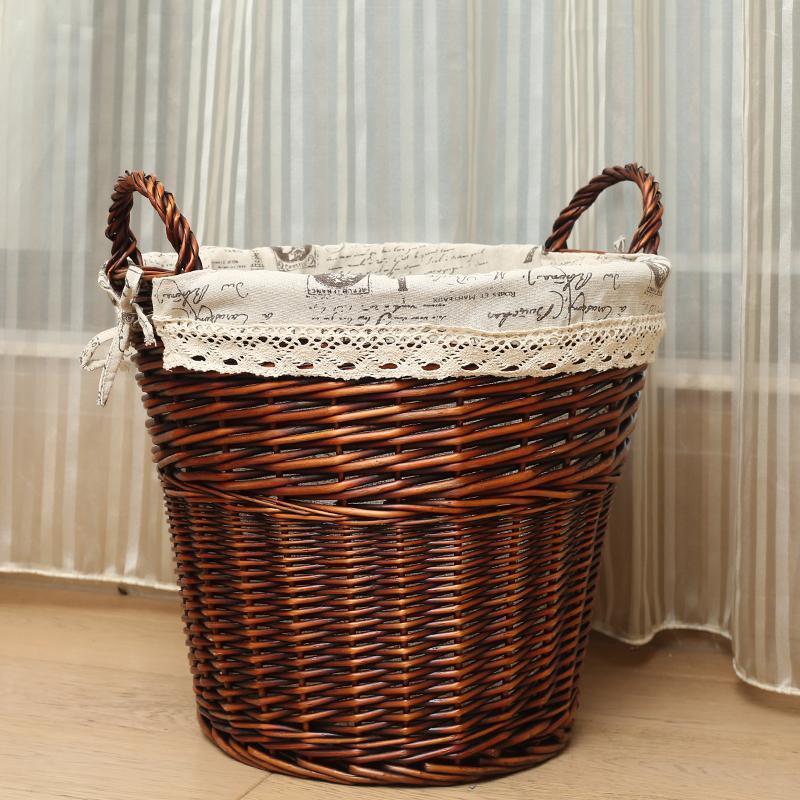 Panier Osier à Linge Ancien