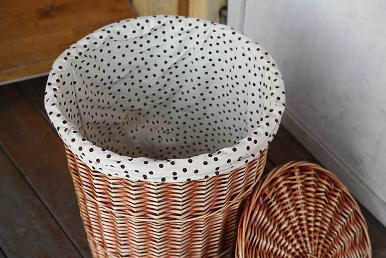 panière à Linge Osier avec Couvercle marron