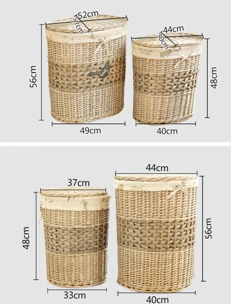 Panier Linge Osier et Couvercle