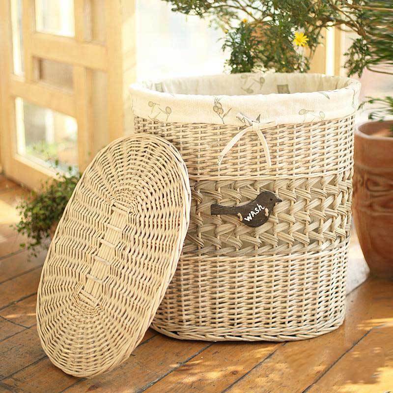 bac à Linge en Osier avec Couvercle
