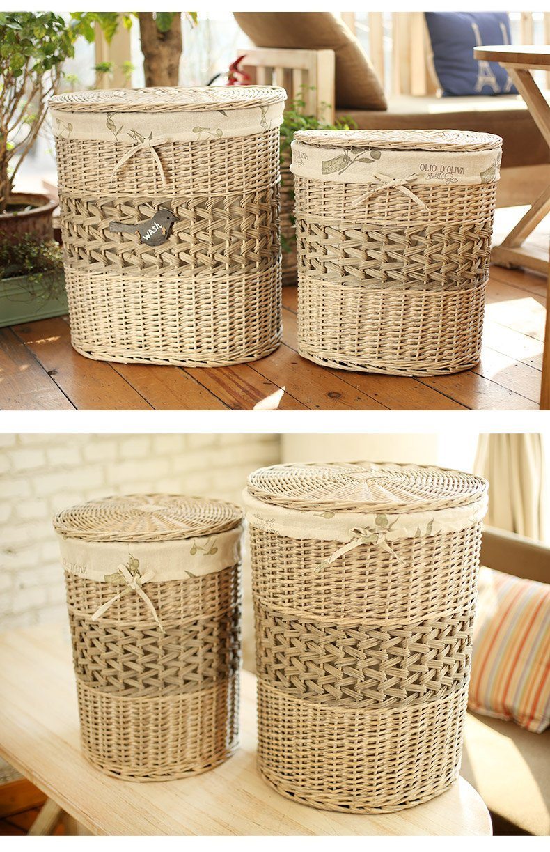 Panier ovale en Osier avec Couvercle