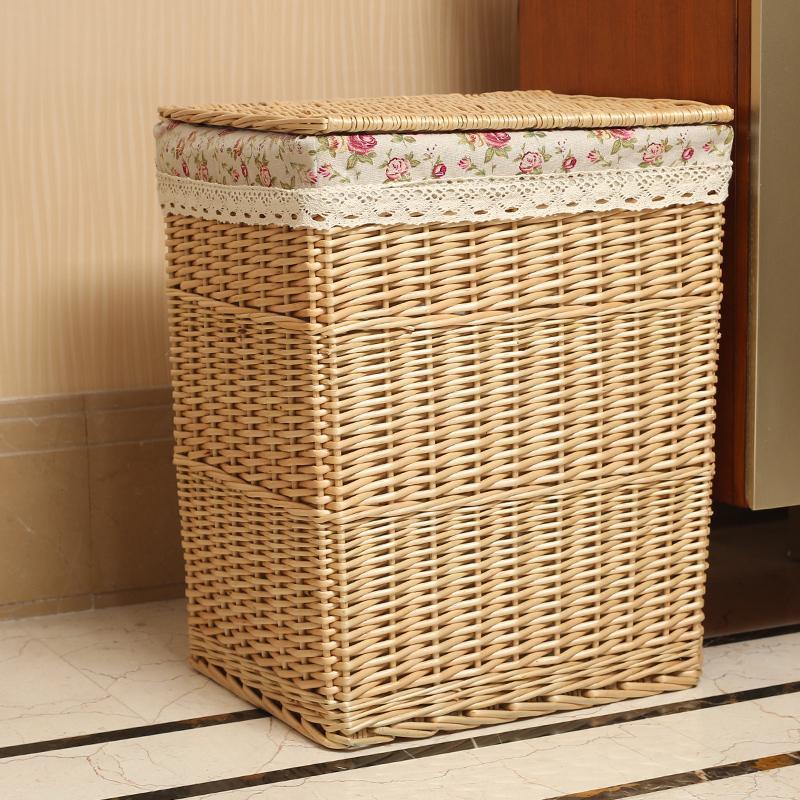 bac à Linge en Osier Beige