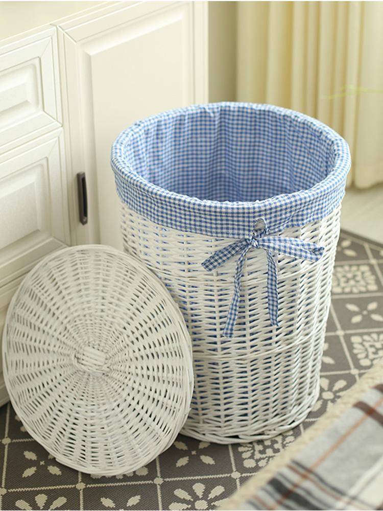 bac à linge sale osier blanc