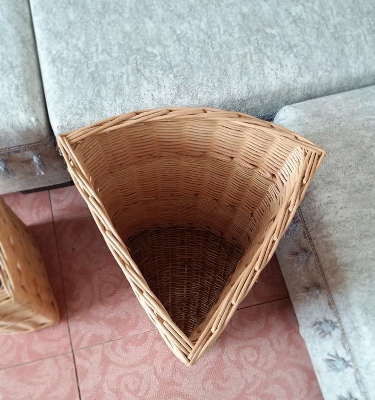 panier osier d'angle pour le linge