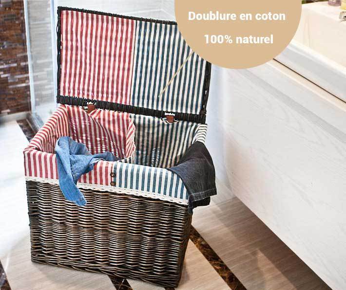Panier à Linge 2 Compartiment Osier