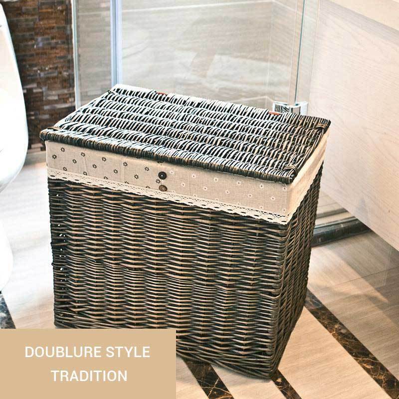 Panier Linge rectangulaire Double Compartiment Osier