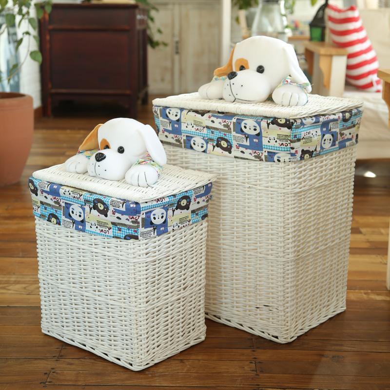 coffre à Linge Osier Tissu