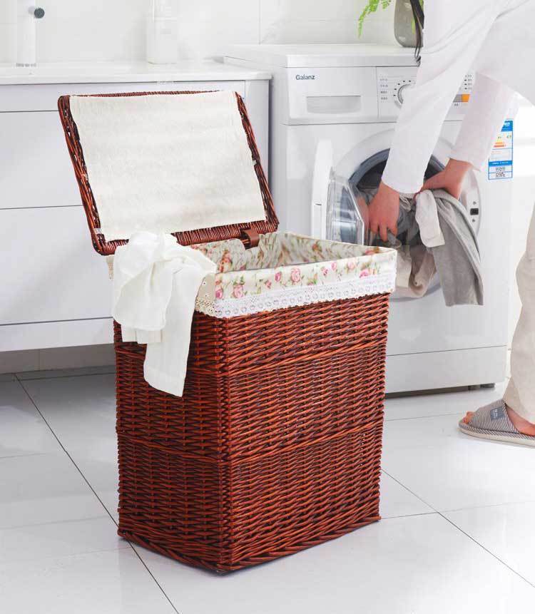 coffre a linge en osier grand modele