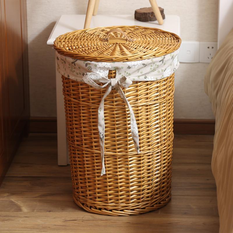 corbeille ronde à Linge en Osier Jaune
