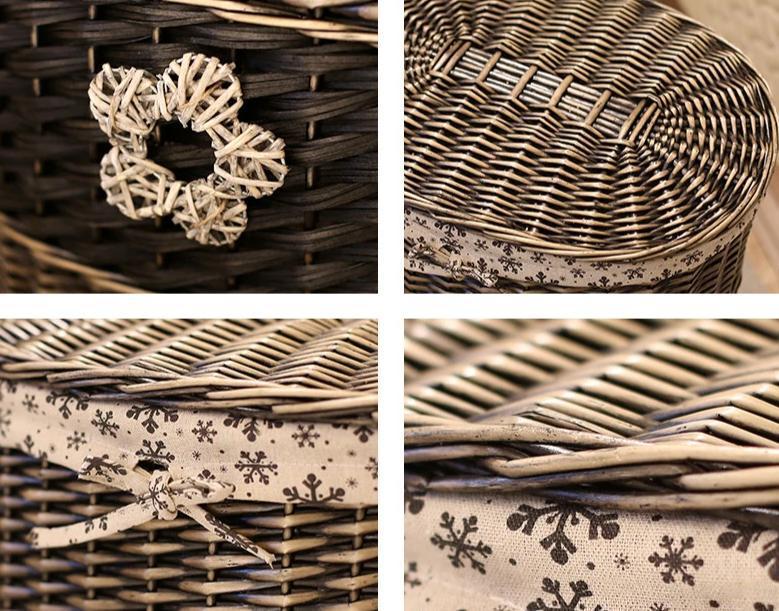 panier noir en osier pour le linge