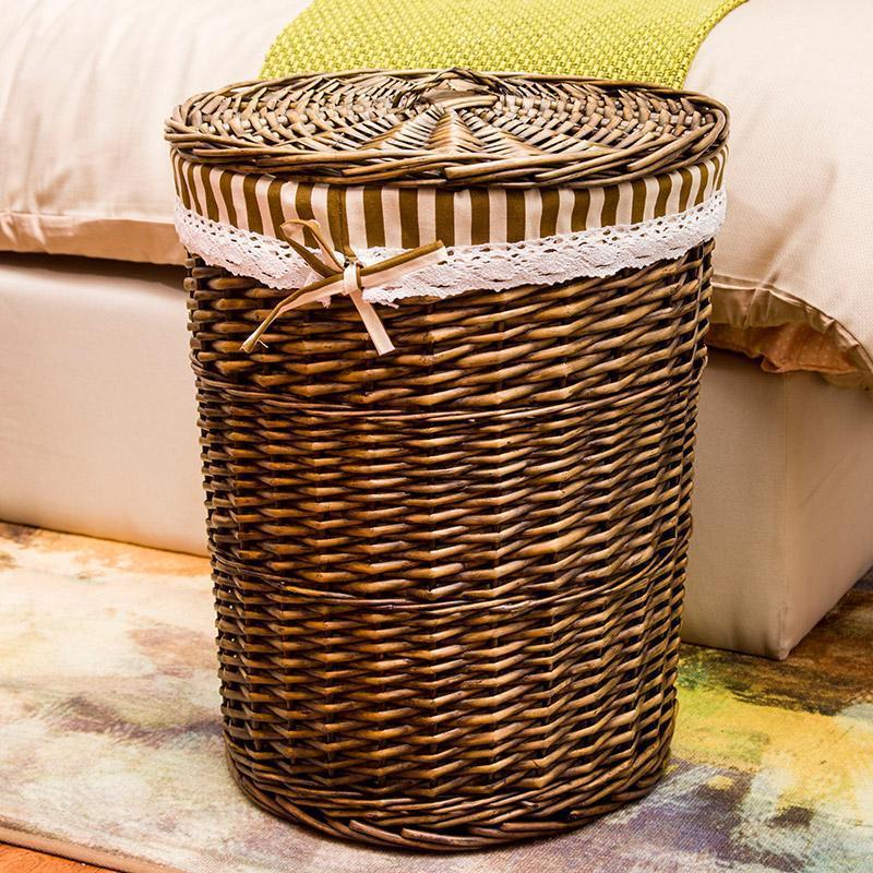 panier linge couvercle osier