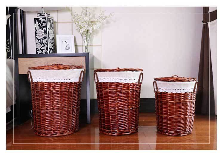 Paniers pour le Linge en Osier Rouge