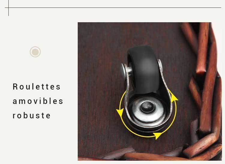 roulettes panier osier linge