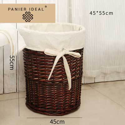 panier de linge osier tressé brun