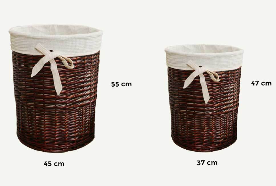 dimensions panier à linge osier tressé