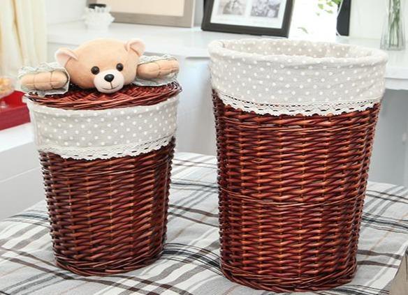 corbeilles à Linge en Rotin avec Couvercle