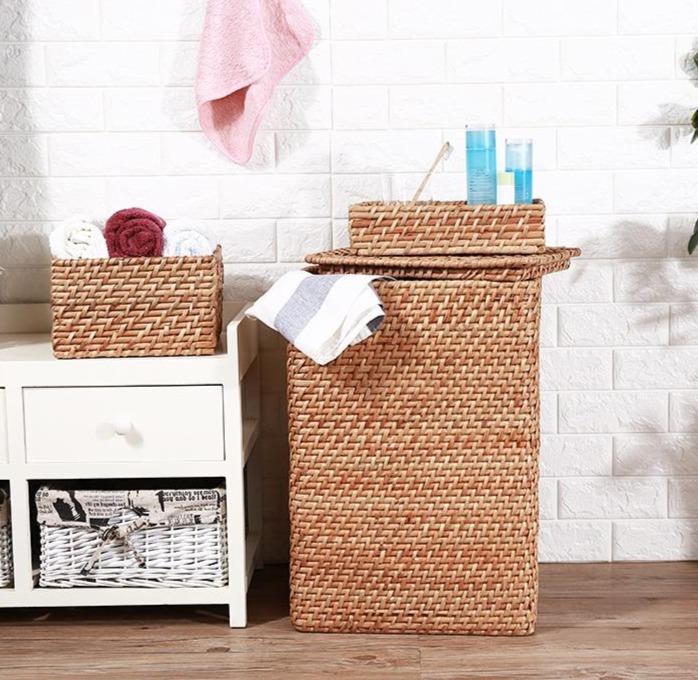 Panière Tressé à Linge Rotin