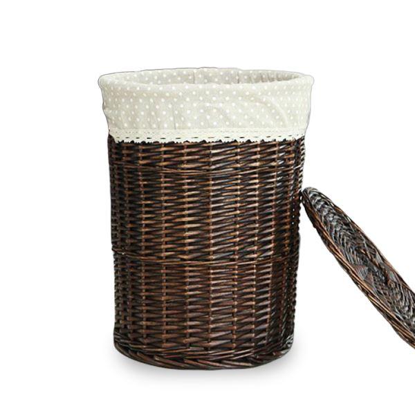 panier à linge en rotin vintage