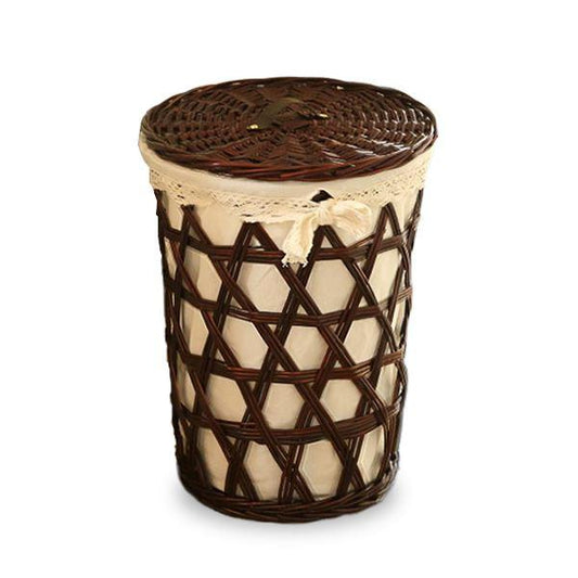 panier linge bois et rotin