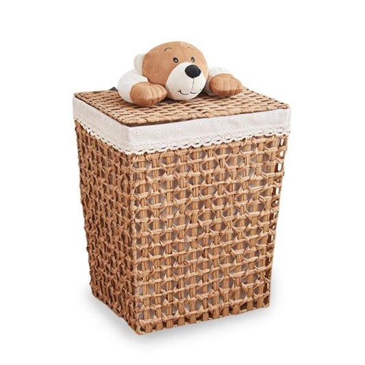 Panier à Linge en Rotin Avec Couvercle