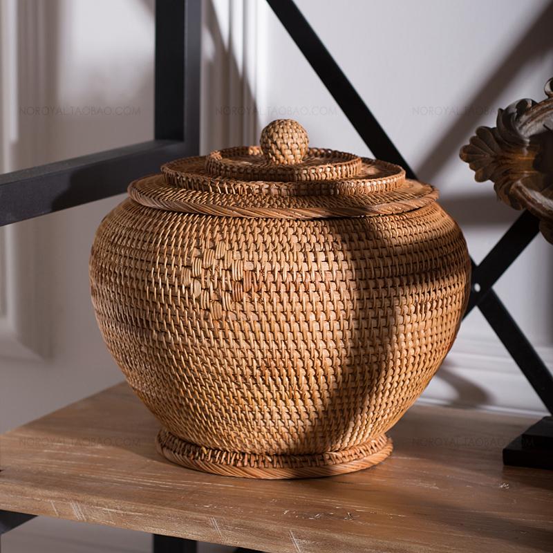 petite Panière à Linge en Rotin Jarre