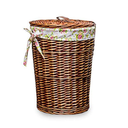panier linge rotin marron
