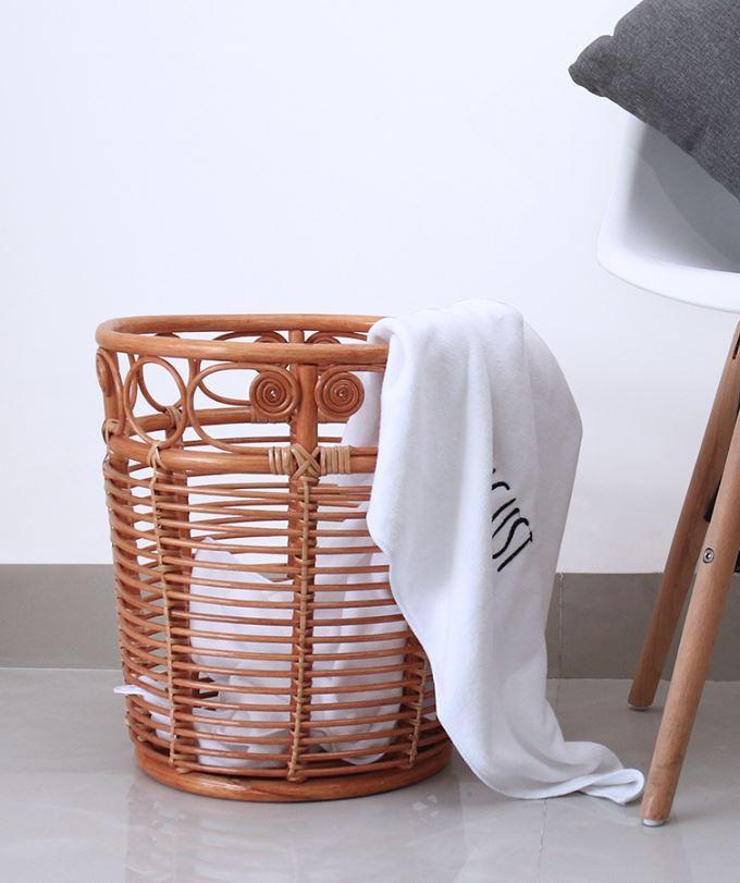 corbeille à linge rotin naturel