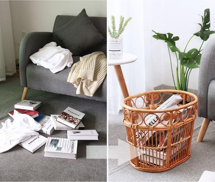 panier pour linge rotin ovale