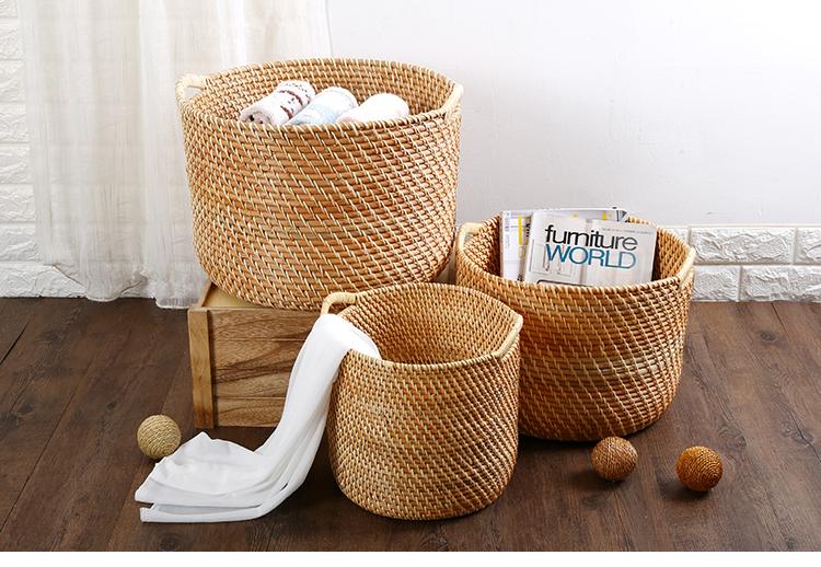 panier Vietnam a linge en rotin vannerie