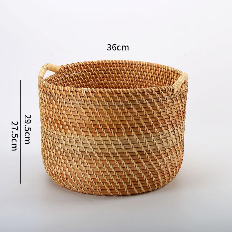 panier rond a linge en rotin vannerie