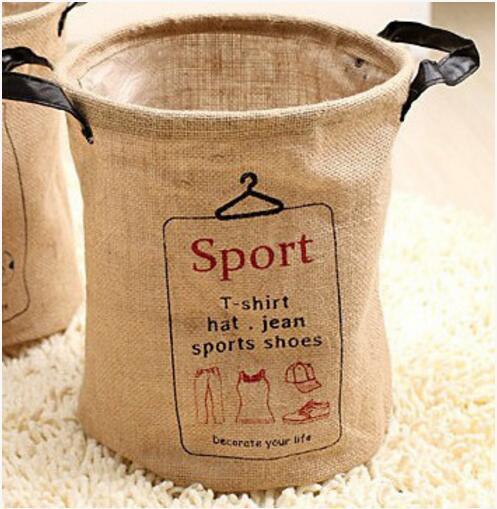 sac à linge en jute style rétro industriel