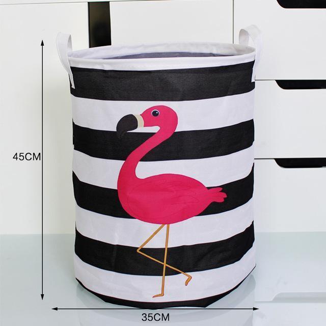 Panier à linge motif Flamant Rose