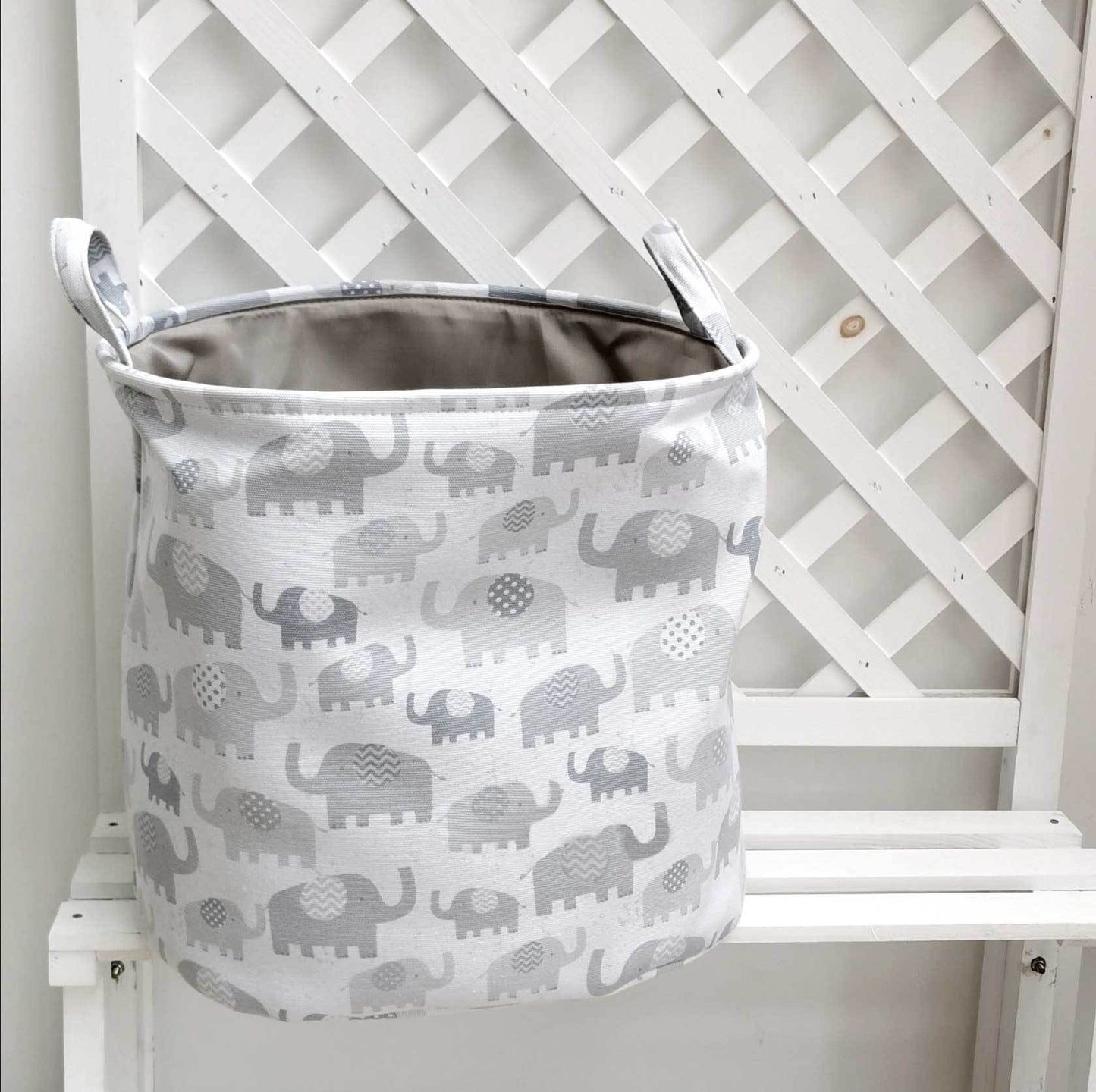 panier à jouet gris elephant