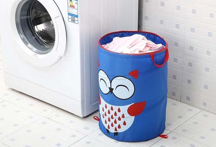 panier pour lessive bleu
