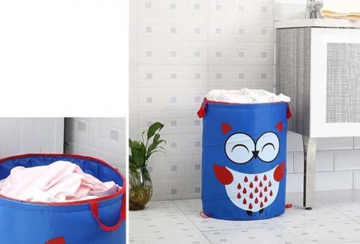 panier de rangement bleu sourire