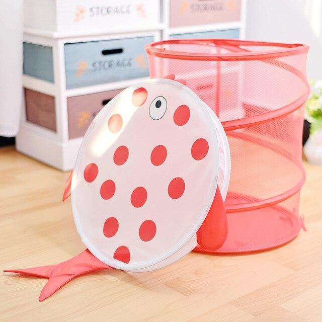 panier à linge enfant rose
