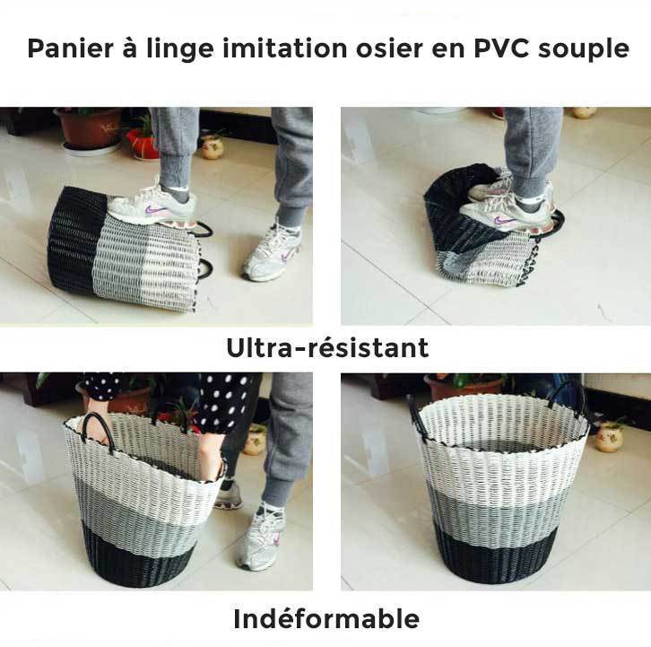 Panier à Linge indéformable Imitation Osier