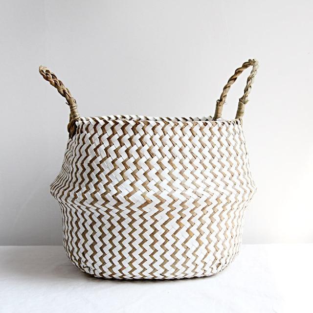 Panier pour le Linge en Jonc de Mer Naturel