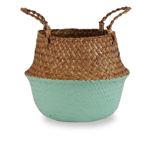 Panier En Jonc Bleu