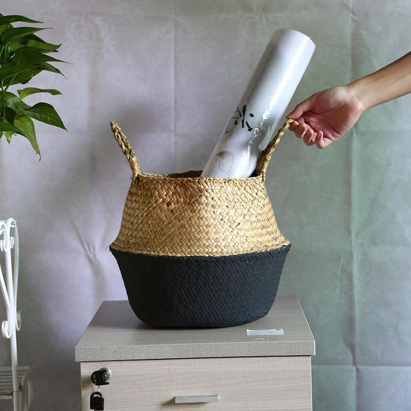 Panier de Linge Jonc de Mer Noir