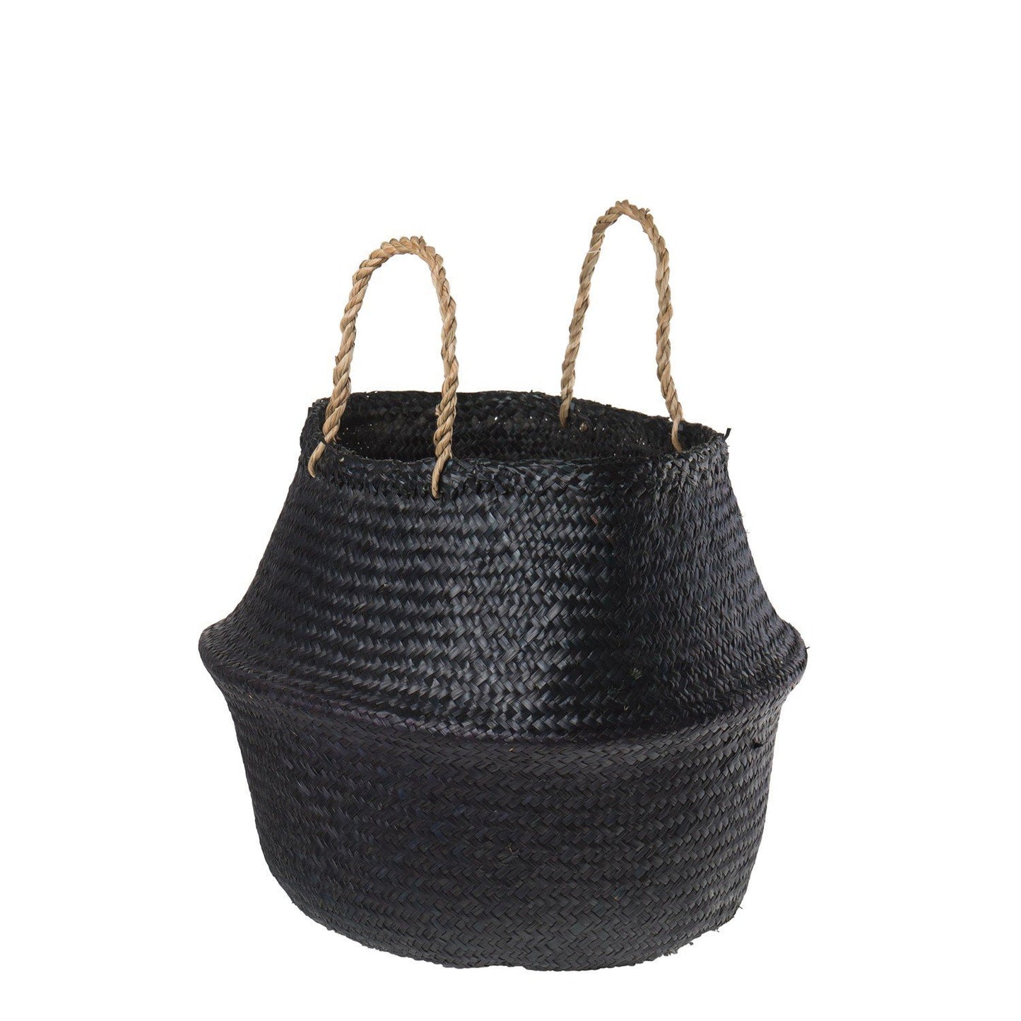 panier linge en Jonc de Mer noir linge sale